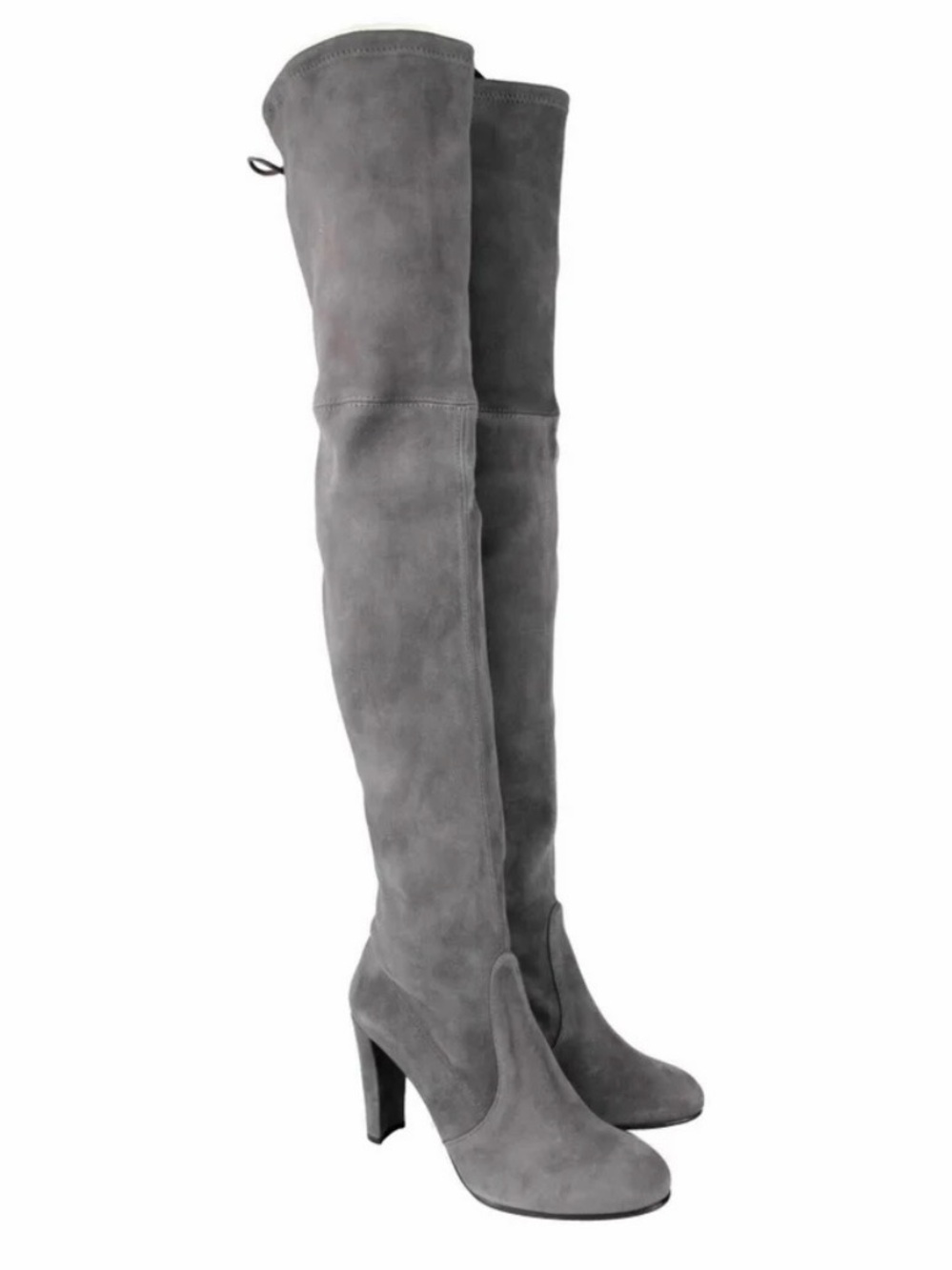 Never worn Stuart Weitzman Gray Suede OTK Heeled Boots
